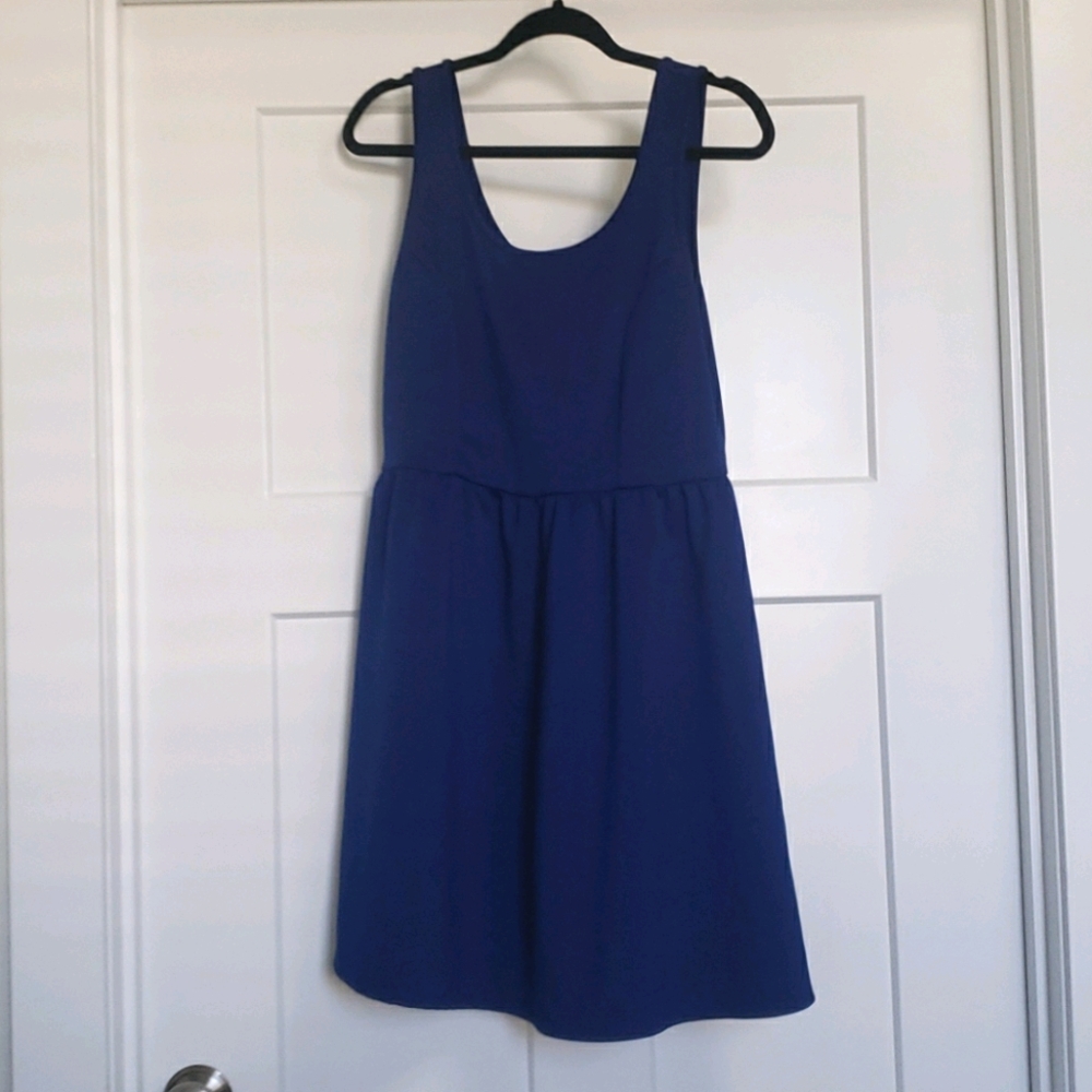 XL Royal blue fit and flare dres